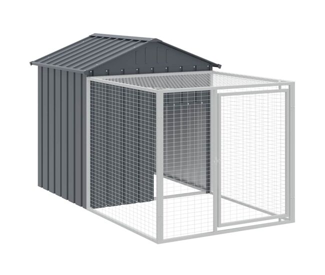 Vidaxl gaiola para galinhas com corredor antracite 117x201x123 cm aço galvanizado