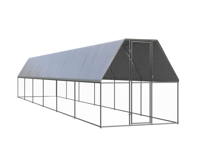 Vidaxl galinheiro de exterior 2x12x2 m aço galvanizado