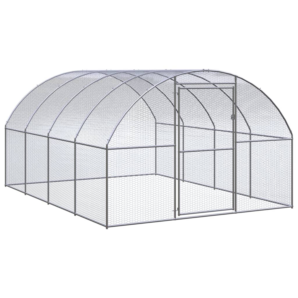 Vidaxl galinheiro de exterior 3x4x2 m aço galvanizado