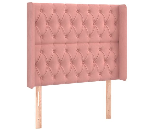 Vidaxl cabeceira de cama c/ abas veludo 93x16x118/128 cm rosa