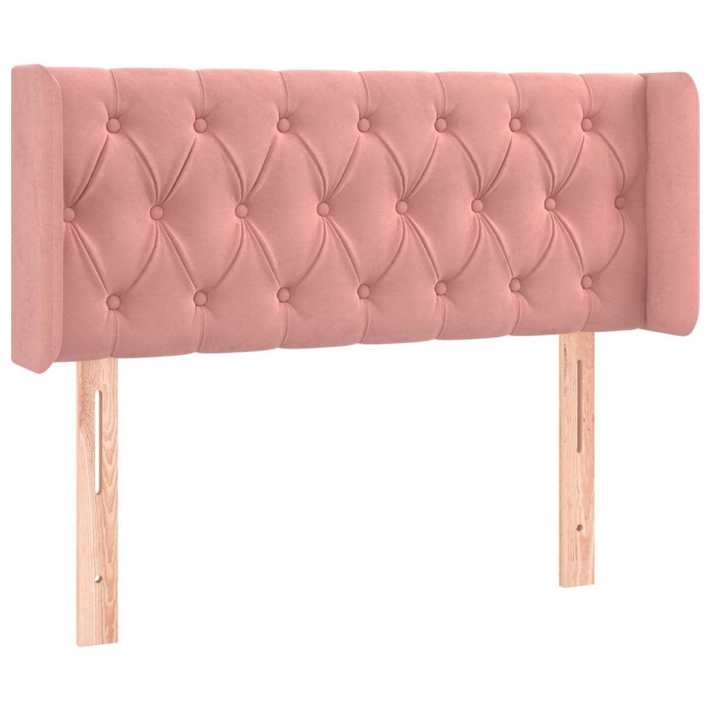 Vidaxl cabeceira de cama c/ abas veludo 103x16x78/88 cm rosa