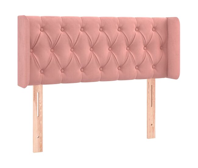 Vidaxl cabeceira de cama c/ abas veludo 103x16x78/88 cm rosa