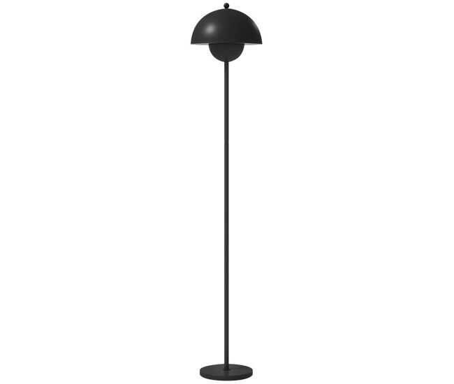 Homcom candeeiro de pé moderno 155 cm candeeiro de pé para sala com ecrã em forma de taça refletora de luz interruptor de pé suporte e27 sem lâmpada