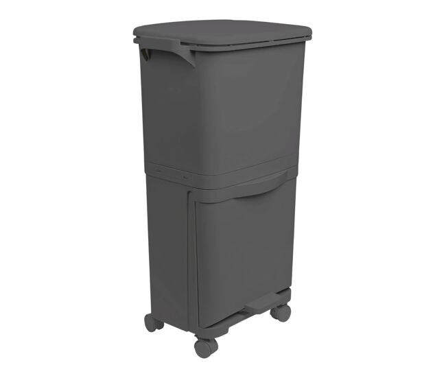 Lixeira de reciclagem com triagem seletiva e pedal