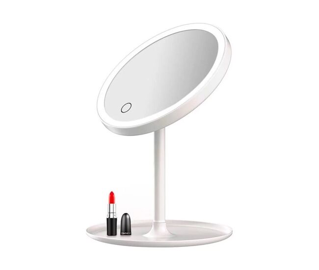 Espelho well home com luzes led recarregáveis e ajustáveis e carregamento usb