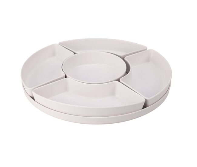 Bandeja de melamina well home em 2 cores blanc ou gris