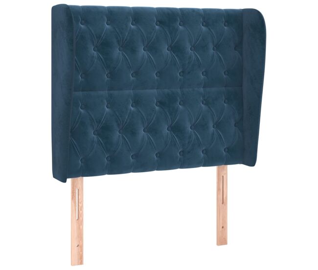 Vidaxl cabeceira cama c/ abas veludo 103x23x118/128 cm azul-escuro