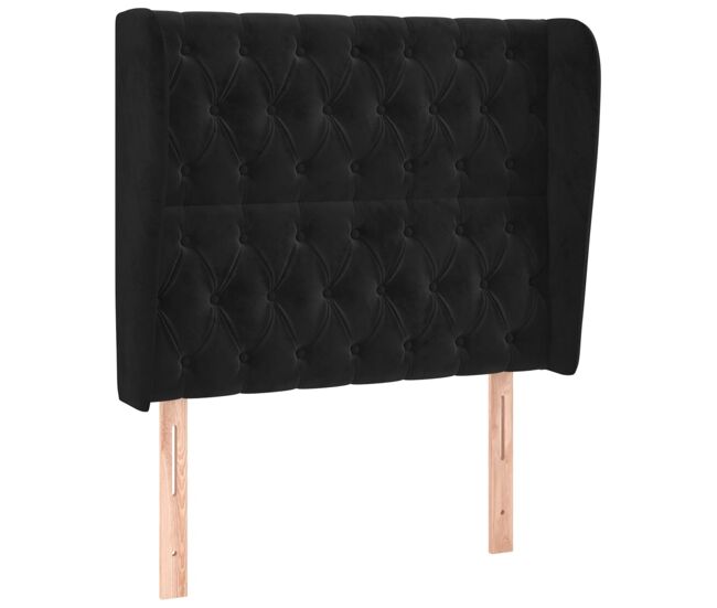Vidaxl cabeceira de cama c/ abas veludo 103x23x118/128 cm preto