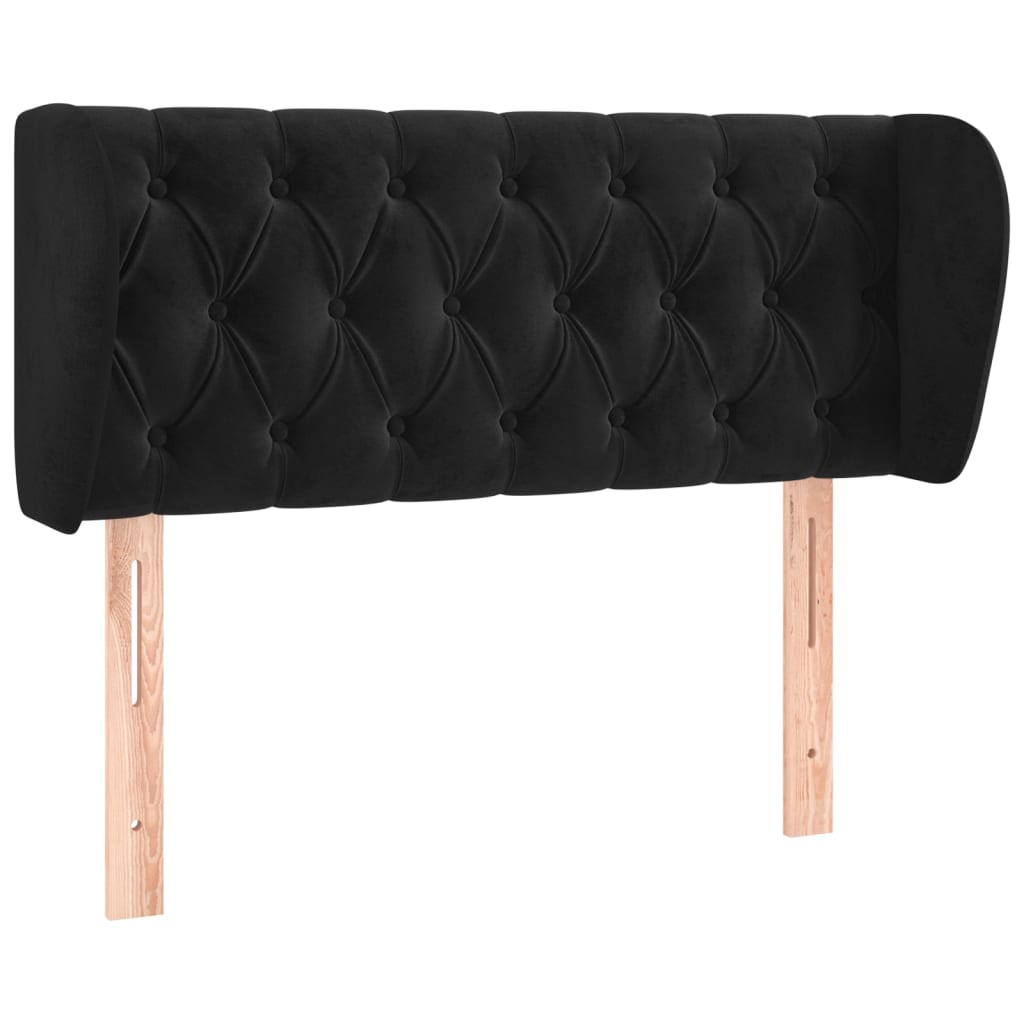 Vidaxl cabeceira de cama c/ abas veludo 93x23x78/88 cm preto