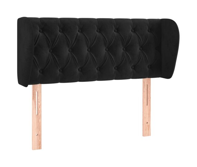 Vidaxl cabeceira de cama c/ abas veludo 93x23x78/88 cm preto