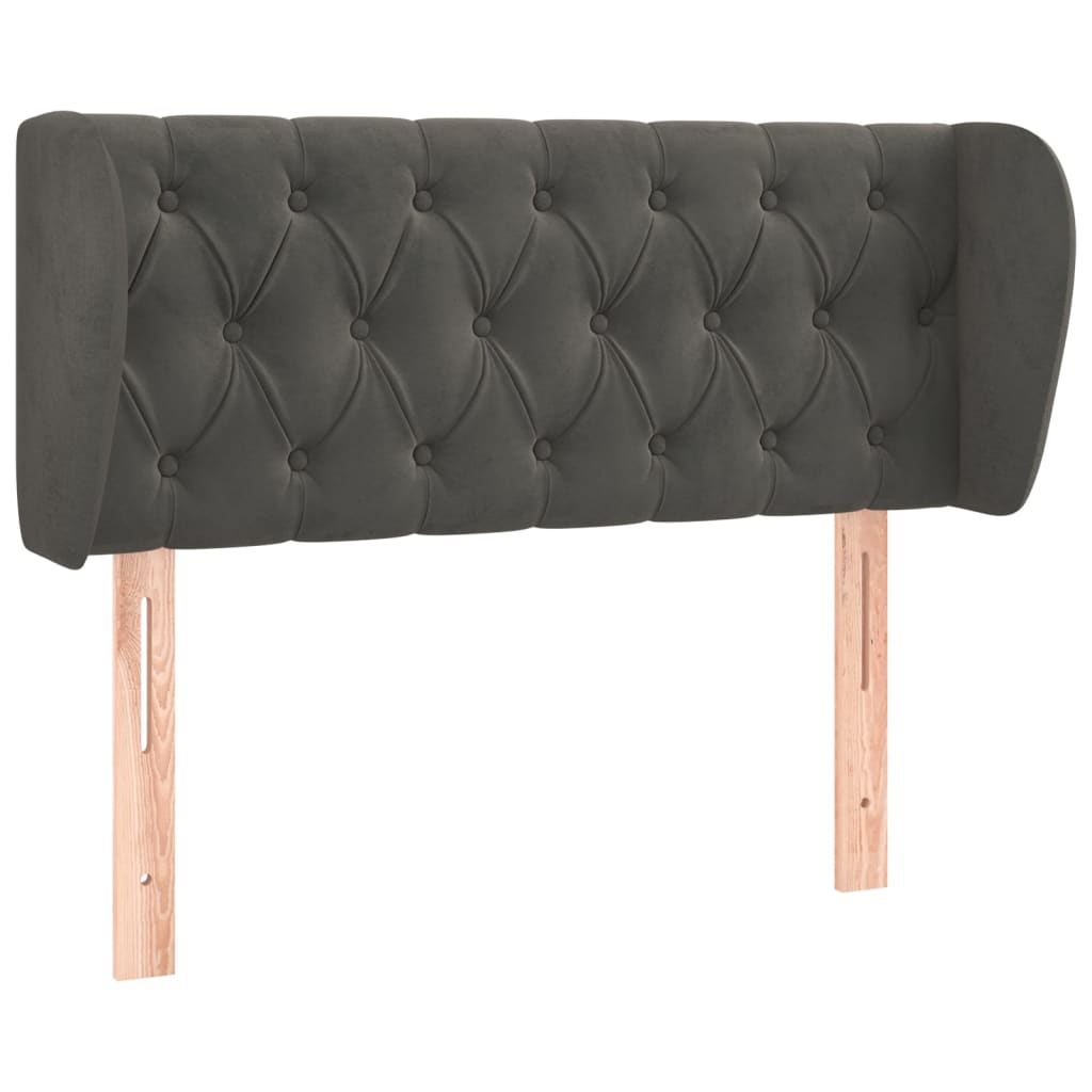Vidaxl cabeceira de cama c/ abas veludo 93x23x78/88 cm cinzento-escuro