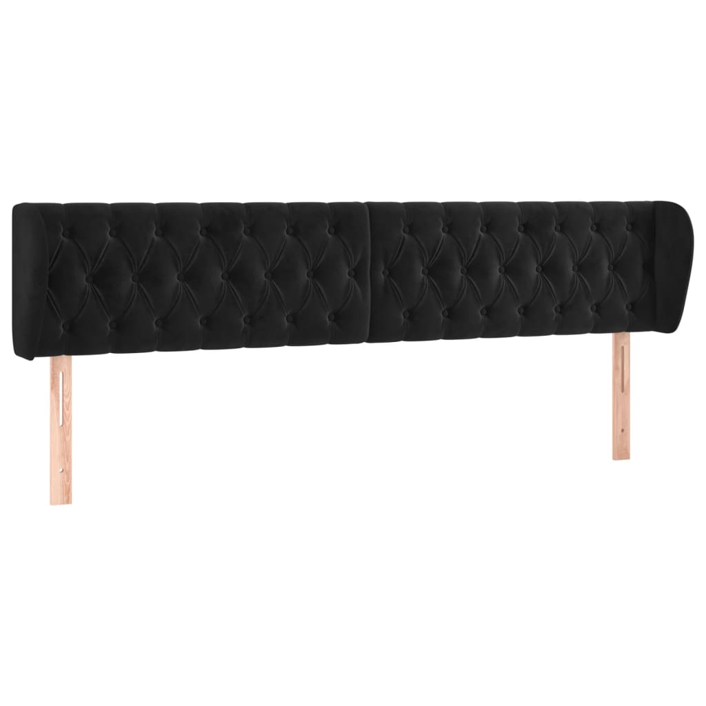Vidaxl cabeceira de cama c/ abas veludo 183x23x78/88 cm preto