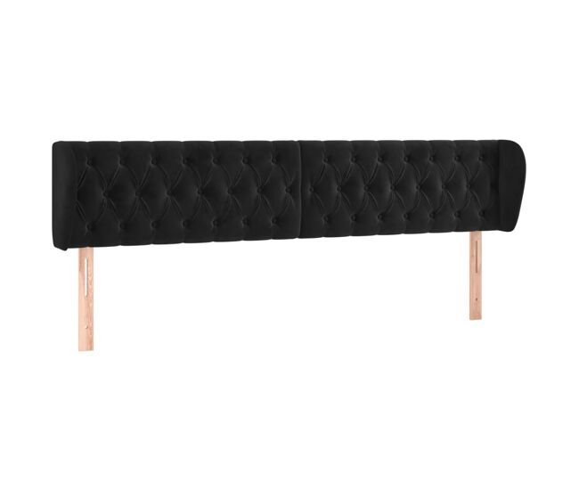 Vidaxl cabeceira de cama c/ abas veludo 183x23x78/88 cm preto
