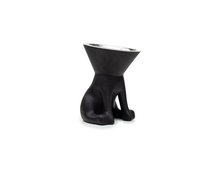 Comedouro para cão united pets up elisabeth preto aço inoxidável polietileno 1 l