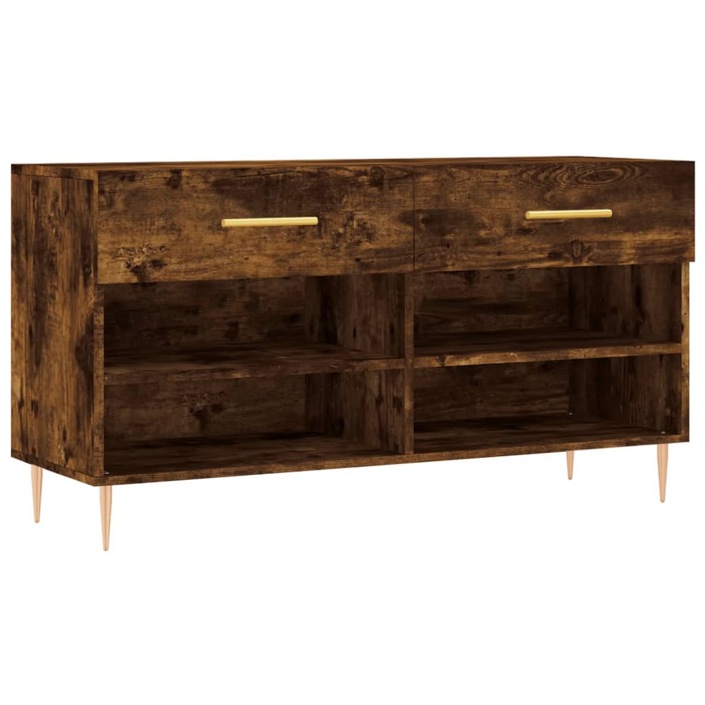 Vidaxl banco sapateira 102x35x55 cm deriv. madeira carvalho fumado