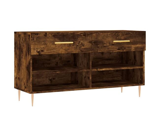 Vidaxl banco sapateira 102x35x55 cm deriv. madeira carvalho fumado