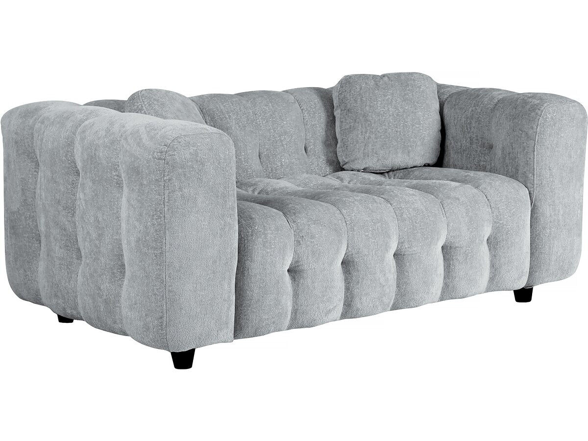 Canapé droit "vendome" en tissu chenille - 2 places - gris
