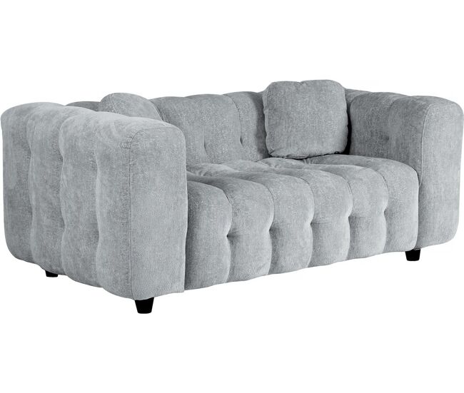 Canapé droit "vendome" en tissu chenille - 2 places - gris
