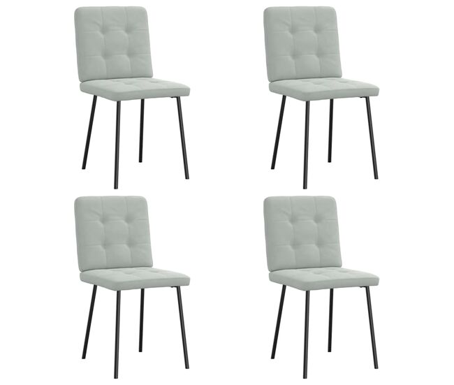 Vidaxl cadeiras de jantar 4 pcs veludo cinzento-claro