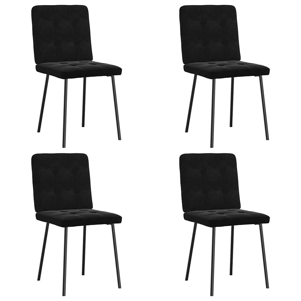 Vidaxl cadeiras de jantar 4 pcs veludo preto