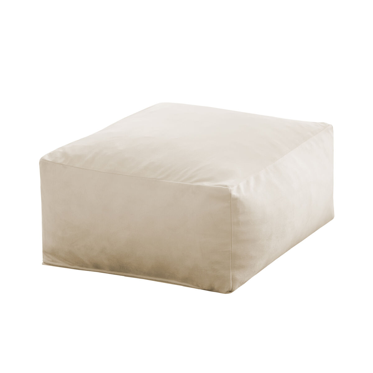 Otomana quadrada de veludo Cru