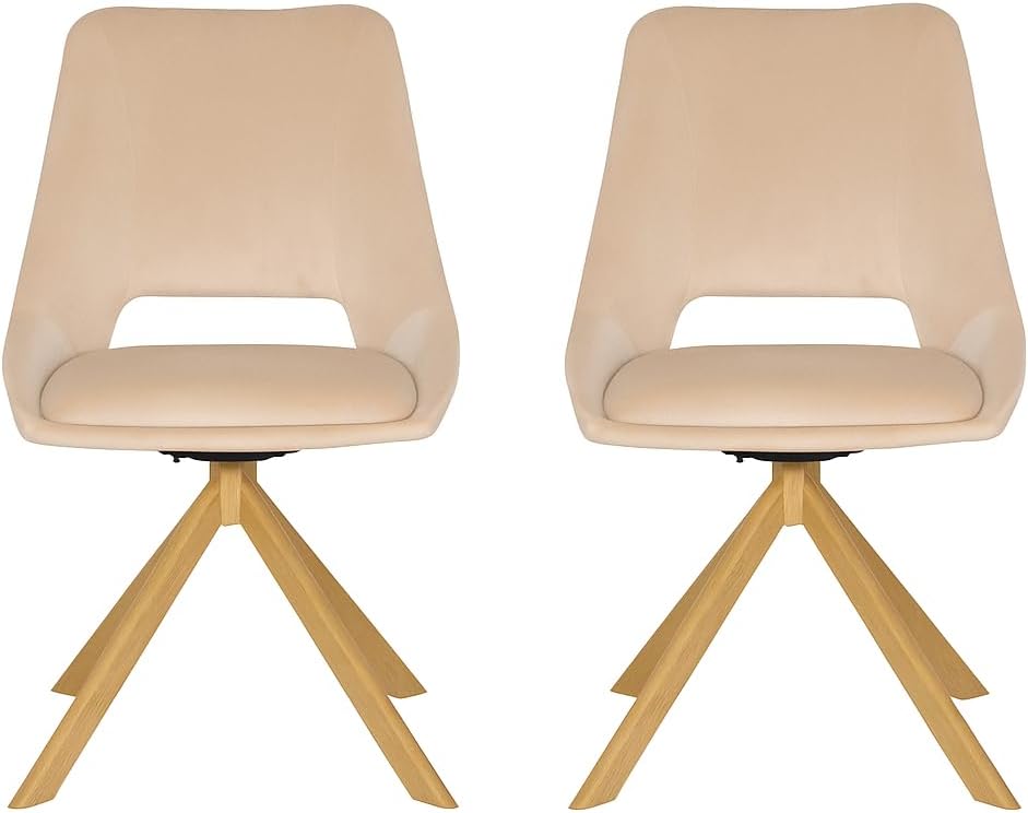 DUPI Cadeira de Jantar CALPE, Poltrona Estofada em Camurça, Design Moderno, 59x49x83 cm (Pacote com 2 Unidades, Veludo Cinza)
