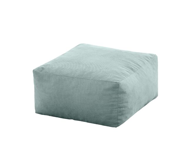 Puff quadrado de bombazina turquesa 50x50cm désert