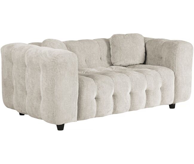 Canapé droit en tissu chenille "Vendome" - 2 places - Beige
