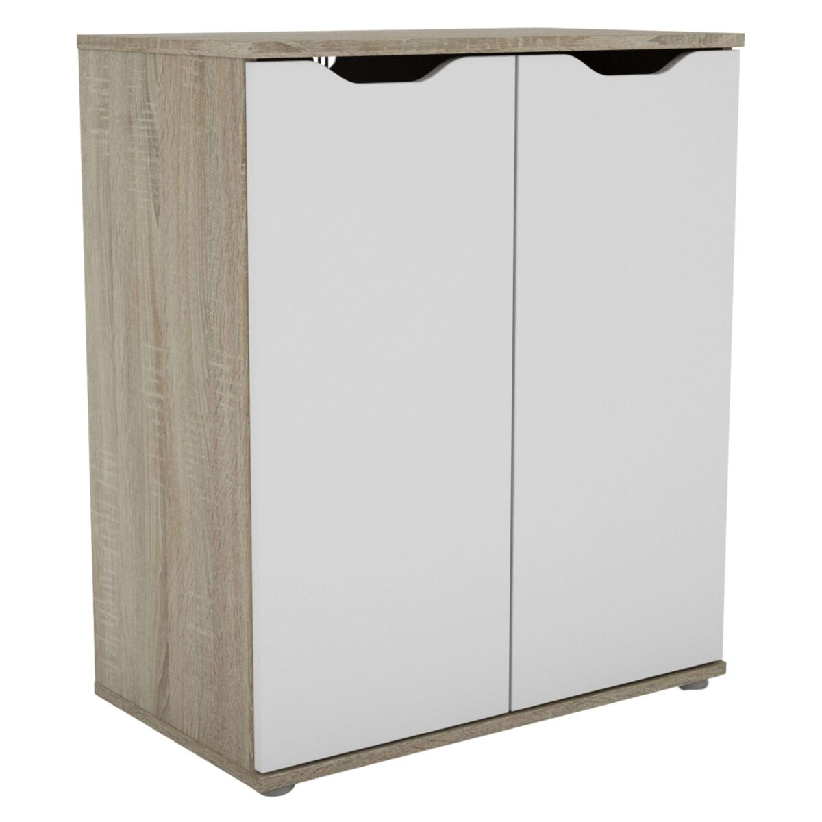 Aparador de 2 portas, buffet, armário de armazenamento parc modern living room branco fosco e carvalho sonoma 67x79x38 cm