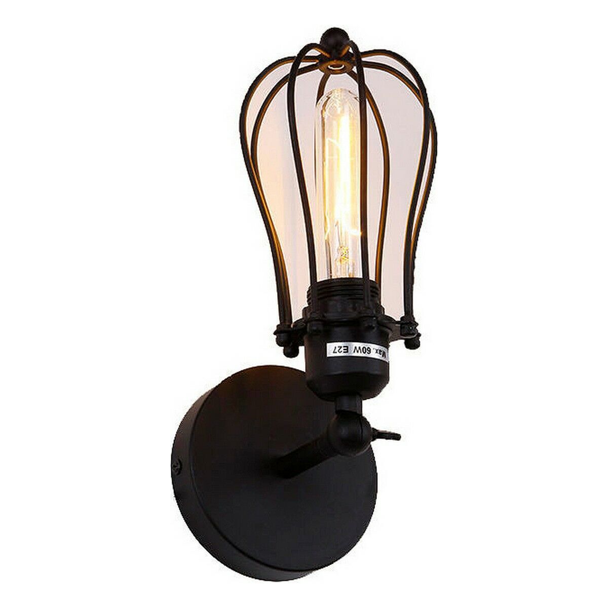 Luz de parede edm 32105 preto 60 w vintage 220-240 v 11 x 16 x 32 cm
