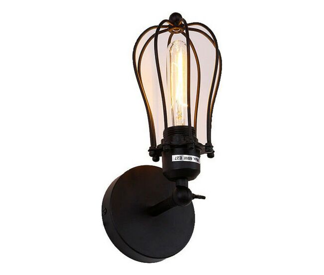 Luz de parede edm 32105 preto 60 w vintage 220-240 v 11 x 16 x 32 cm