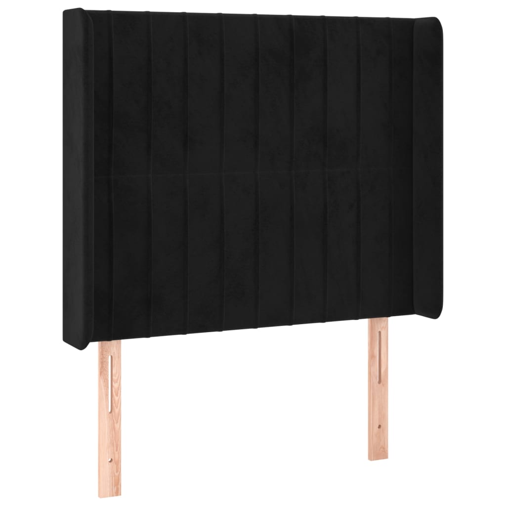 Vidaxl cabeceira de cama c/ abas veludo 103x16x118/128 cm preto