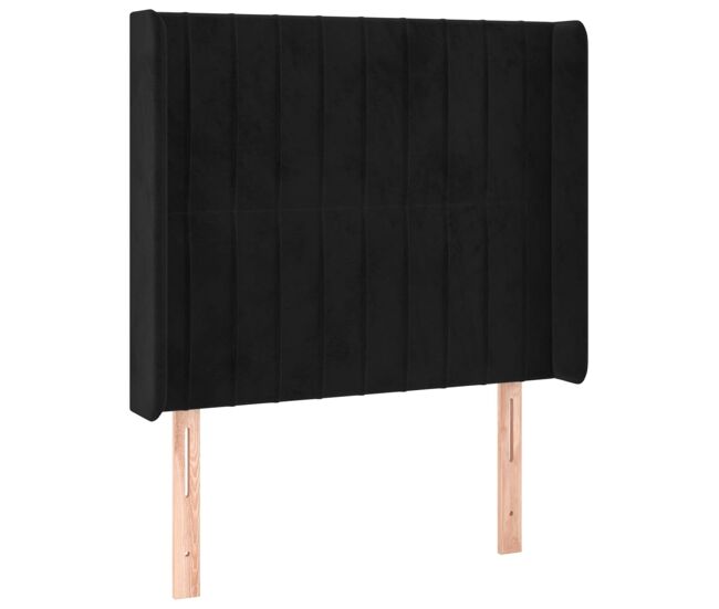 Vidaxl cabeceira de cama c/ abas veludo 103x16x118/128 cm preto