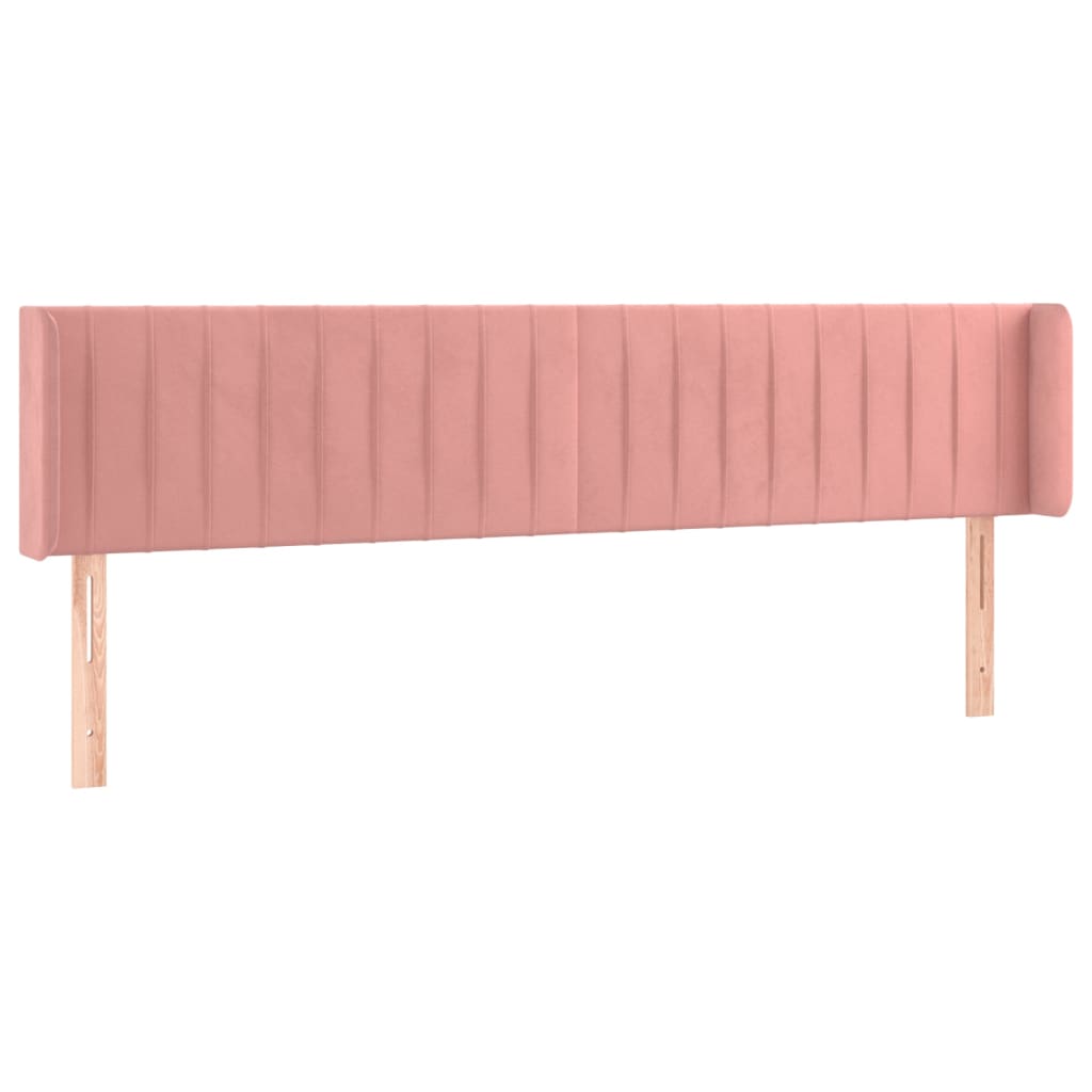 Vidaxl cabeceira de cama c/ abas veludo 203x16x78/88 cm rosa