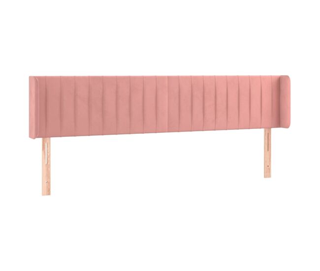 Vidaxl cabeceira de cama c/ abas veludo 203x16x78/88 cm rosa