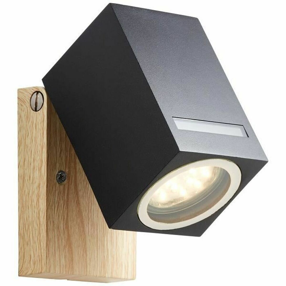 Luz de parede brilliant galeni noir natural metal cristal 20 w gu10