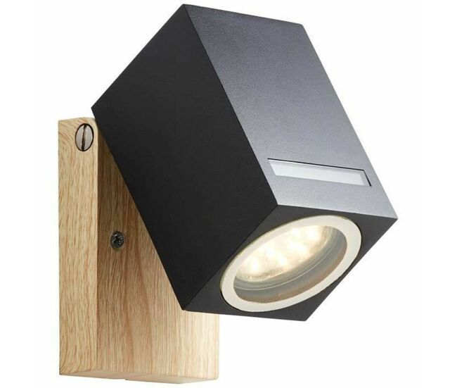 Luz de parede brilliant galeni noir natural metal cristal 20 w gu10