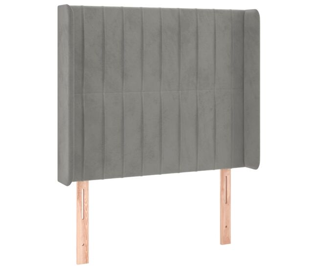 Vidaxl cabeceira de cama c/ abas veludo 83x16x118/128cm cinzento-claro