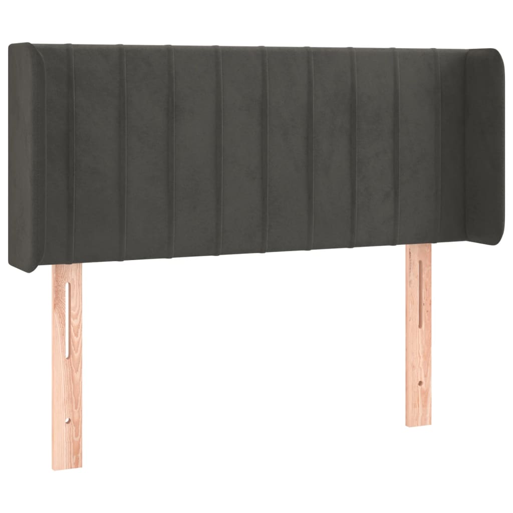 Vidaxl cabeceira de cama c/ abas veludo 83x16x78/88 cm cinzento-escuro