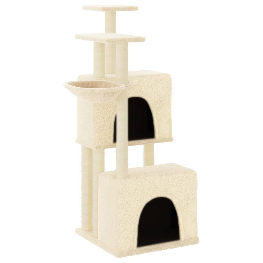 Vidaxl árvore para gatos c/ postes arranhadores sisal 122 cm cor creme