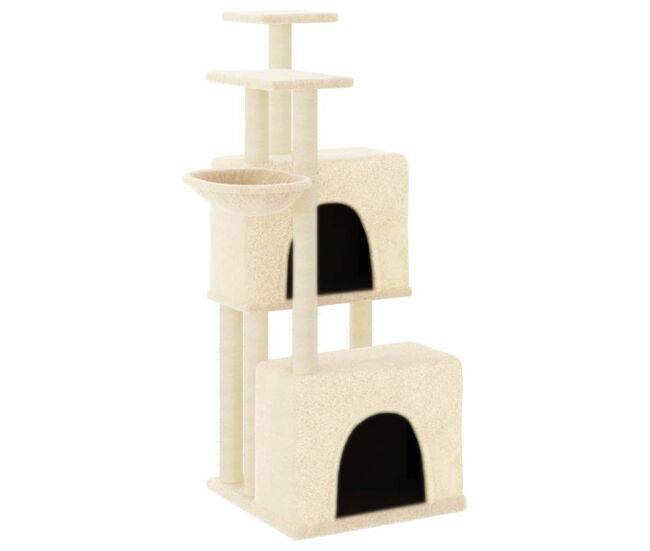 Vidaxl árvore para gatos c/ postes arranhadores sisal 122 cm cor creme