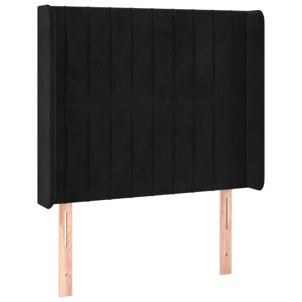 Vidaxl cabeceira de cama c/ abas veludo 93x16x118/128 cm preto