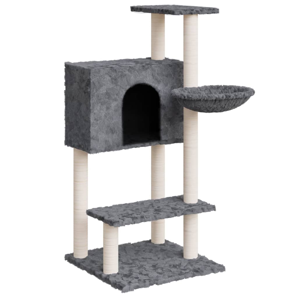 Vidaxl árvore para gatos c/ arranhadores sisal 108,5 cm cinza-escuro