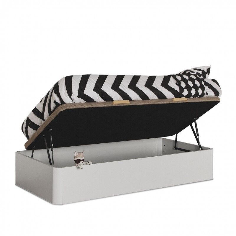 Cama sommier elevável lateral aglomerado blanc 190x90cm