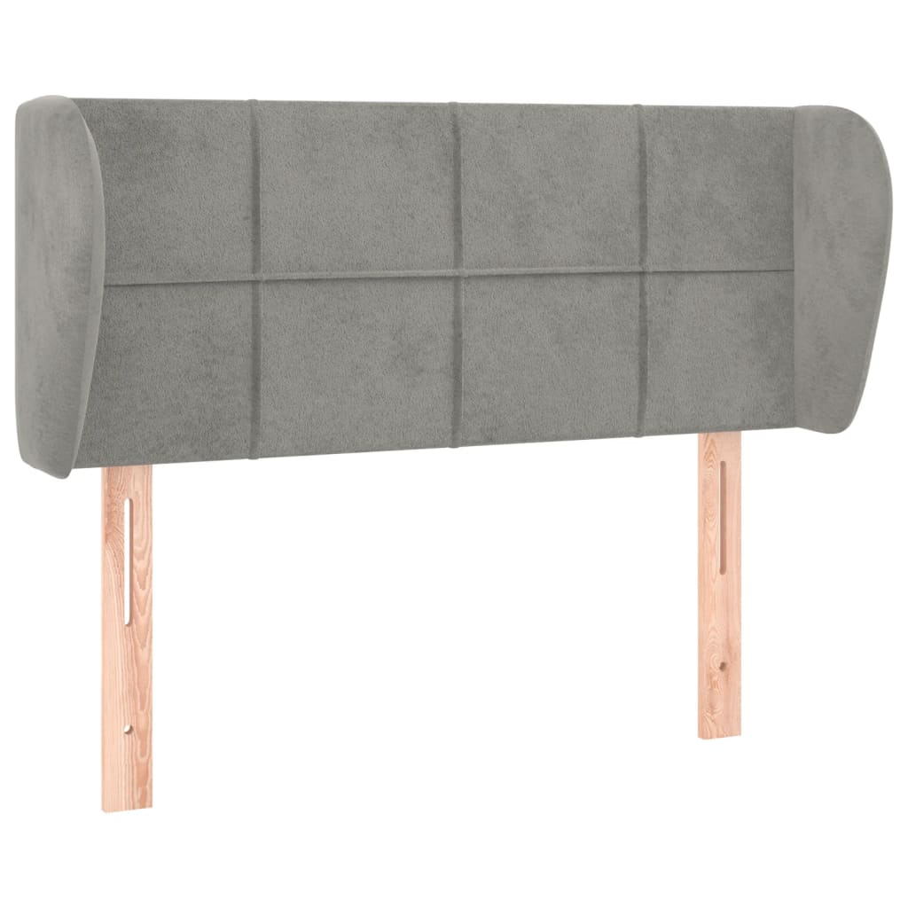 Vidaxl cabeceira de cama c/ abas veludo 93x23x78/88 cm cinzento-claro