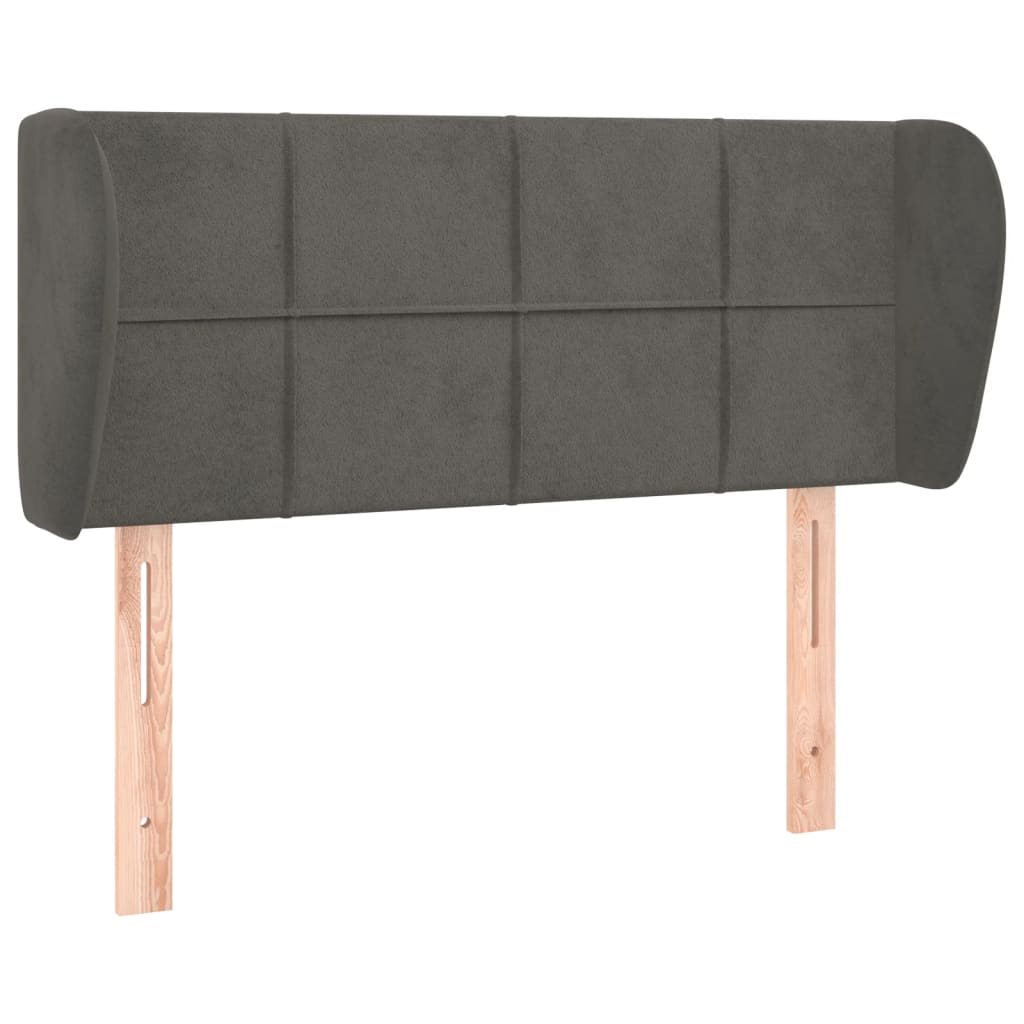 Vidaxl cabeceira de cama c/ abas veludo 83x23x78/88 cm cinzento-escuro