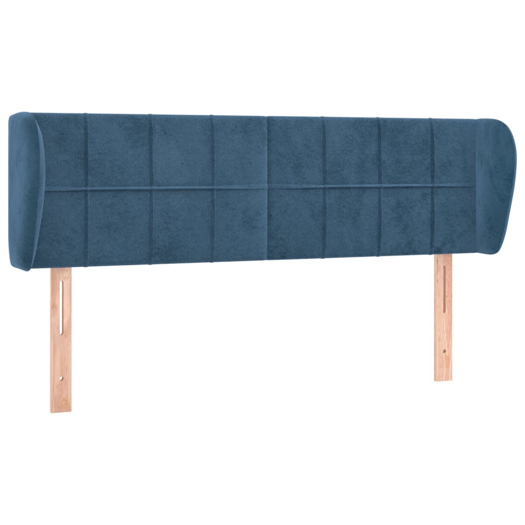 Vidaxl cabeceira de cama c/ abas veludo 147x23x78/88cm azul-escuro