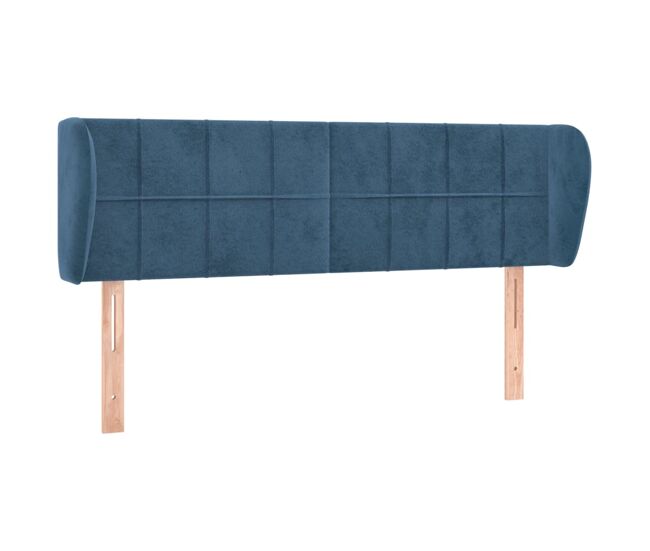 Vidaxl cabeceira de cama c/ abas veludo 147x23x78/88cm azul-escuro