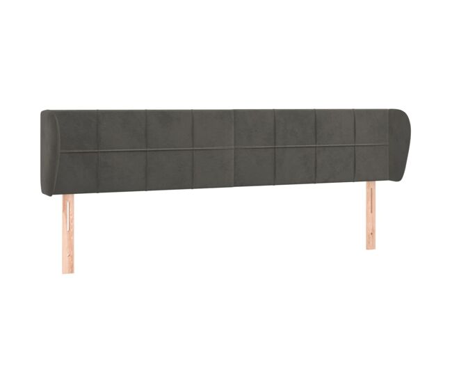 Vidaxl cabeceira de cama c/ abas veludo 183x23x78/88cm cinzento-escuro