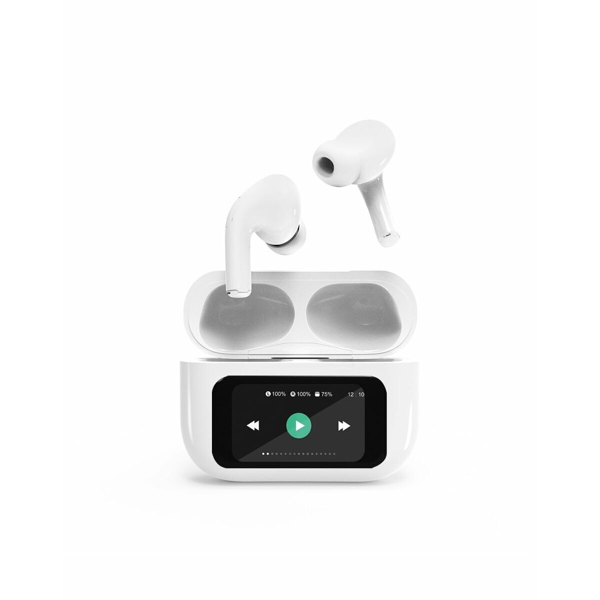 Écouteurs gembird tws-lcd-anc-01-w blanc